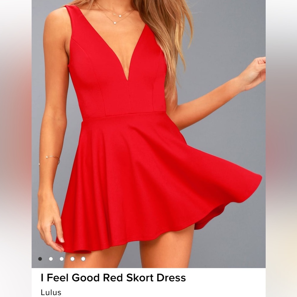 Lulus I feel good skort dress - red (small)